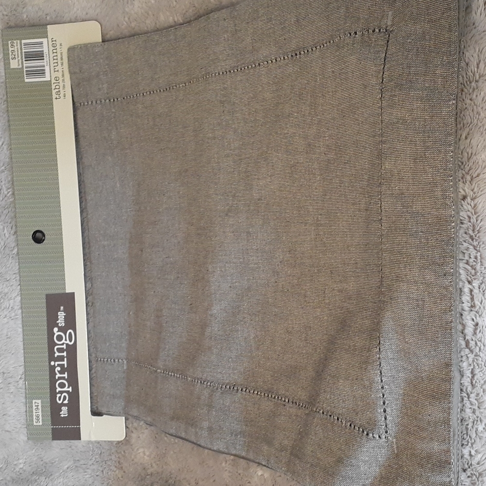 NWT 72" Gray Table Runner